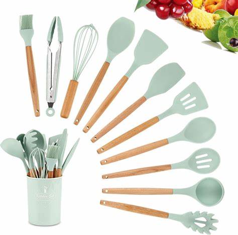 Silicone Cooking Utensils Set Heat Resistant Kitchen Non-stick 12 PCs