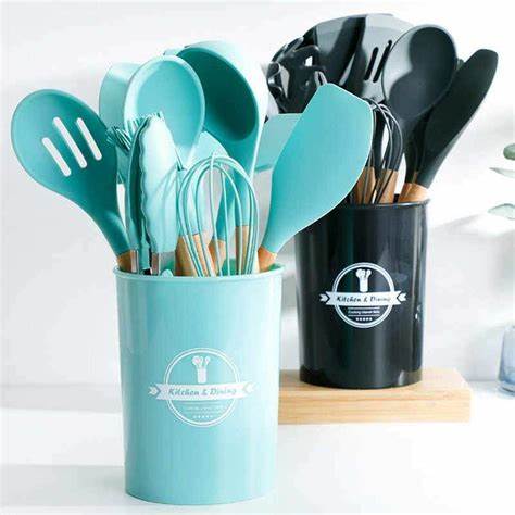 Silicone Cooking Utensils Set Heat Resistant Kitchen Non-stick 12 PCs